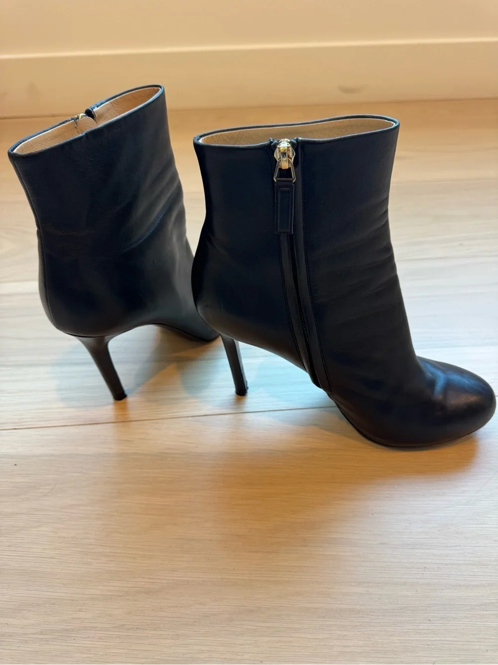 CHANEL Black Leather Platform Ankle Booties 40.5 - Picture 2 of 12